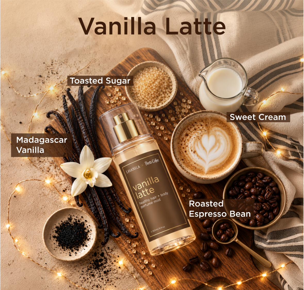 LAVANILA x Peet's Vanilla Latte Hair + Body Mist