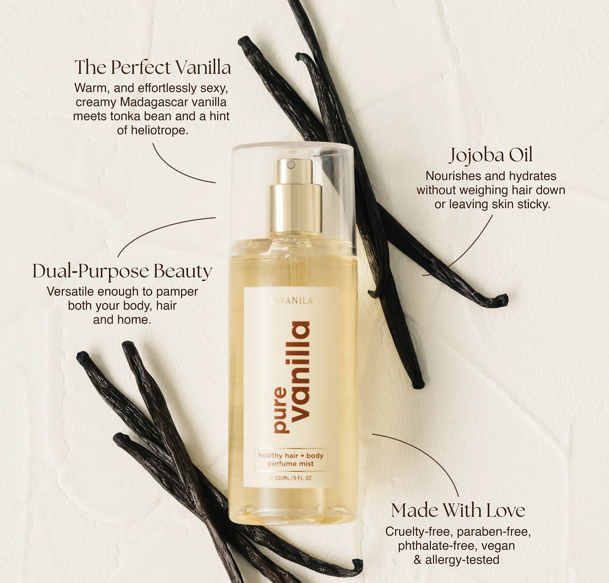 Pure Vanilla Hair + Body Mist